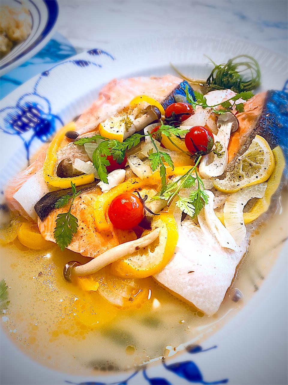 Yeluさんの料理 簡単サーモンのアクアパッツァ風